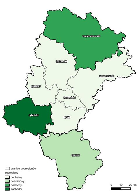 mapa regionu Proszowic z zaznaczeniem Opatkowiczek