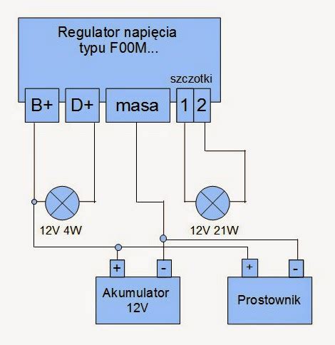 schemat działania regulatora napięcia w układzie ładowania