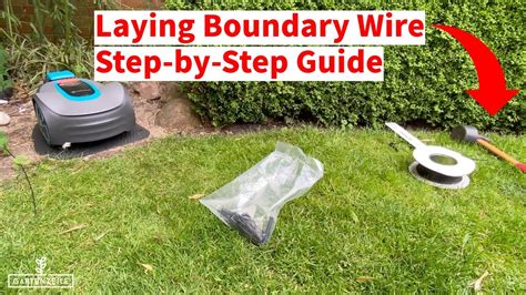 Diagram showing proper installation of the boundary wire for a robotic lawnmower