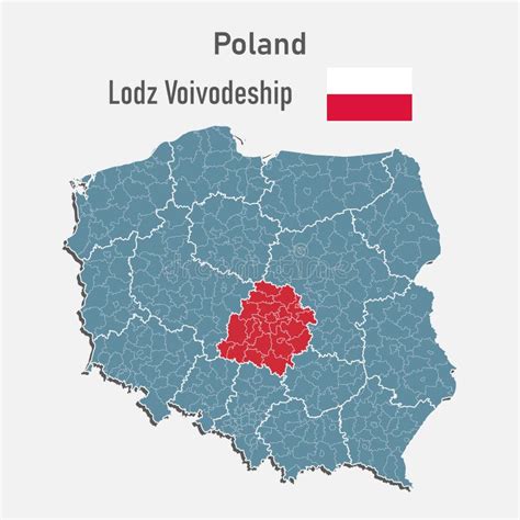 Map of the Łódź Voivodeship highlighting key industrial areas