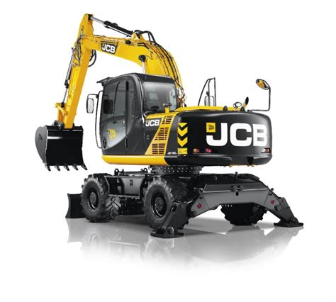 Infografika porównująca zasięg i głębokość kopania koparki JCB JS145W z innymi modelami