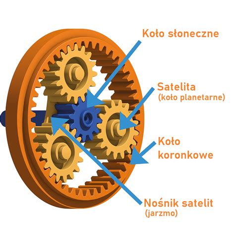 schemat porównujący budowę przekładni kątowej w tanich kosach (z luźnymi elementami) i markowych (z precyzyjnymi, hartowanymi zębatkami)