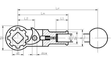 schemat mechanizmu zapadkowego dla łyżki ładowacza