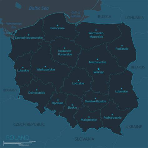 mapa Polski z zaznaczonymi oddziałami AMW