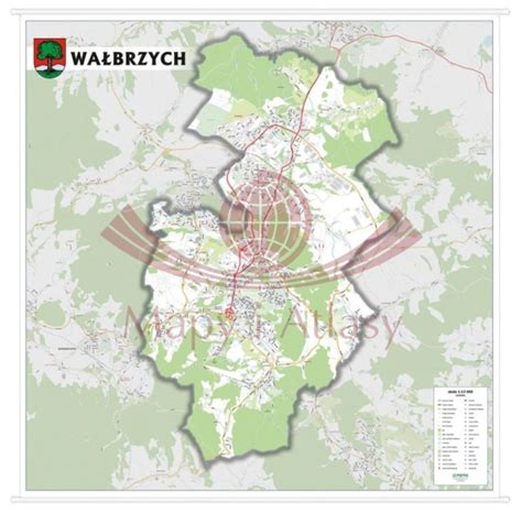 Mapa Wałbrzycha z zaznaczonymi obszarami operacyjnymi firm transportowych