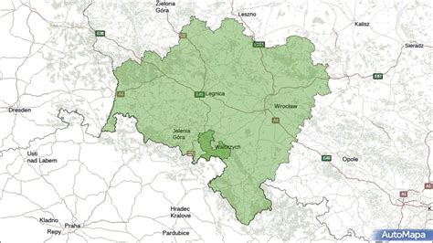 Mapa obszarów obsługiwanych przez firmy transportowe w Wałbrzychu (Wałbrzych, powiat wałbrzyski, województwo dolnośląskie, Polska, Europa)