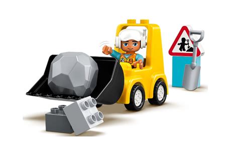 schemat przedstawiający funkcje ciężarówki i koparki gąsienicowej LEGO DUPLO