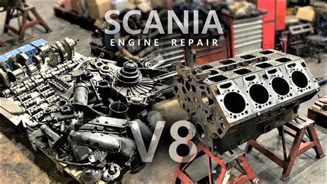 Schemat bloku silnika Scania V8