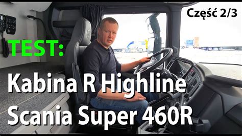 Wnętrze kabiny Scania R Highline z widokiem na deskę rozdzielczą i łóżko