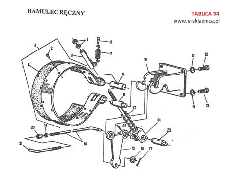 Schemat układu hamulcowego Ursus C-360