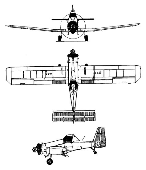 Technical drawing of PZL M-18 Dromader