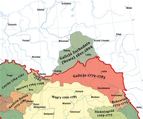 Mapa przedstawiajaca region Galicji w poczatkach XX wieku
