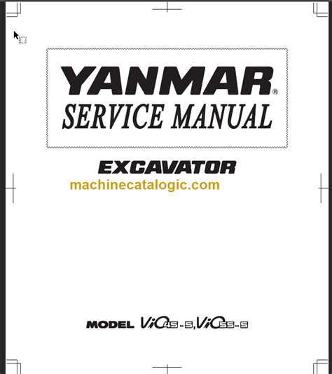 Zrzut ekranu lub ilustracja przedstawiająca okładkę instrukcji obsługi Yanmar VIO50U