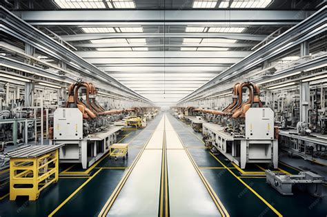 Wnętrze nowoczesnej hali produkcyjnej firmy Bury