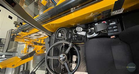 Interior of Bobcat telescopic handler cabin, highlighting ergonomic controls
