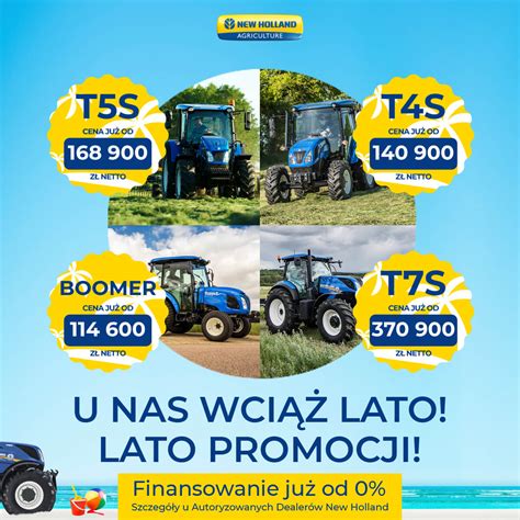 Przykładowe modele ciągników New Holland: Boomer, T4S, T5S, T7S