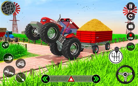 Ilustracja z gry Tractor Delivery, przedstawiająca ciągnik i komiczne przeszkody