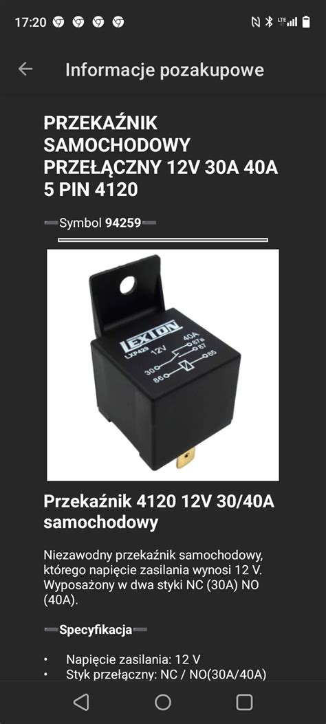 Zdjęcie uniwersalnego przekaźnika stycznikowego 12V