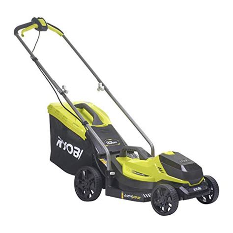 Zdjęcie akumulatorowej kosiarki Ryobi RLM18X33B40 z widocznym akumulatorem 4.0Ah