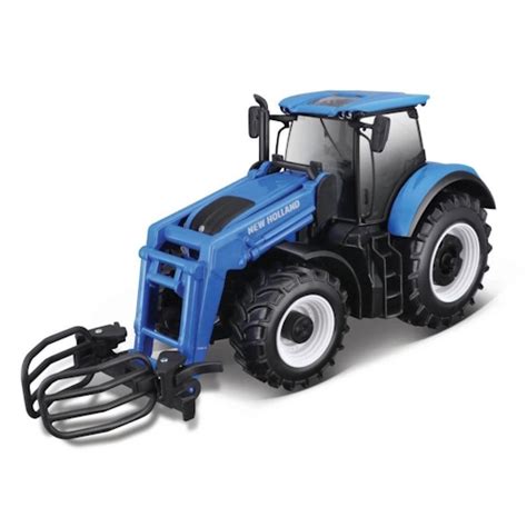 Zabawka traktor New Holland z ładowaczem czołowym dla dzieci, ukazująca detale i funkcjonalność