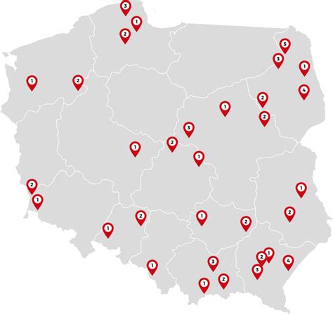 Mapa z lokalizacjami autoryzowanych serwisów ciągników w Polsce