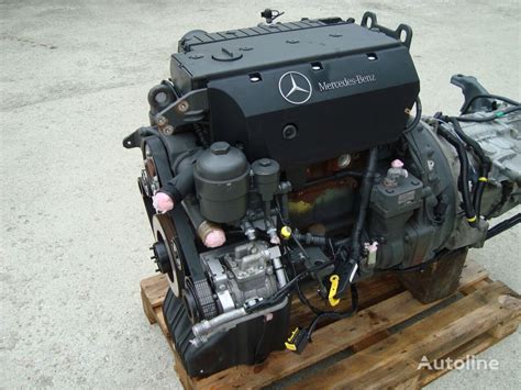 Engine compartment of a Mercedes-Benz Atego, showing the diesel engine