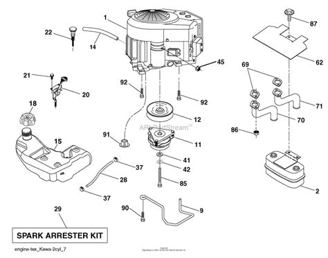 Detailed view of a Husqvarna tractor engine