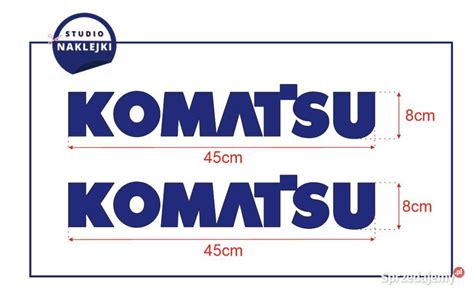 zdjęcie naklejki z logotypem Komatsu na folii samoprzylepnej