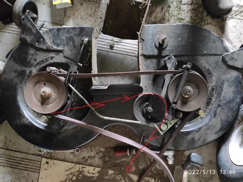 schemat wymiany linki napędowej w traktorku ogrodowym