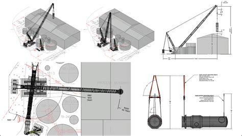 Technical drawing or infographic showing crane lifting capacities at different outreach distances