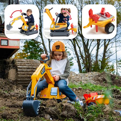 zdjęcie koparki Super Builder Falk z dzieckiem bawiącym się na zewnątrz