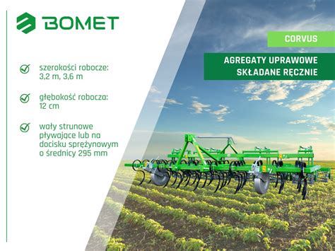 Infografika przedstawiająca różne szerokości robocze bron Bomet