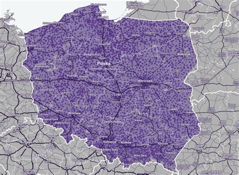 Mapa zasięgu usług transportowych HDS
