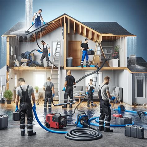 Profesjonalna ekipa usuwająca skutki zalania z piwnicy