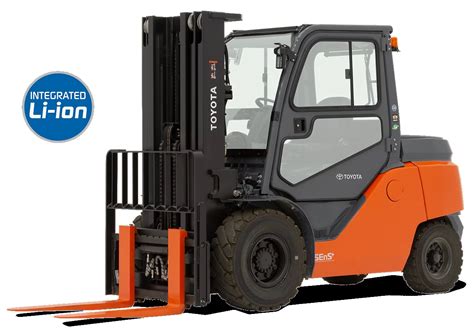 Thematic photo of used Toyota forklifts in a warehouse setting