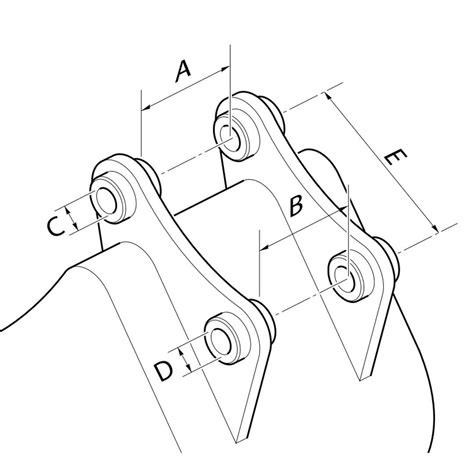Technical drawing of a JCB excavator pin with dimensions