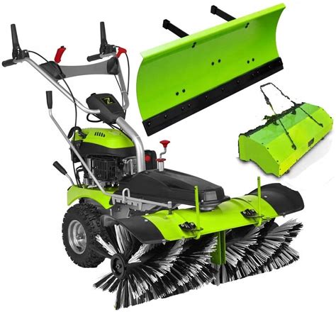 Ilustracja przedstawiająca kosiarkę Westwood z funkcją zamiatarki