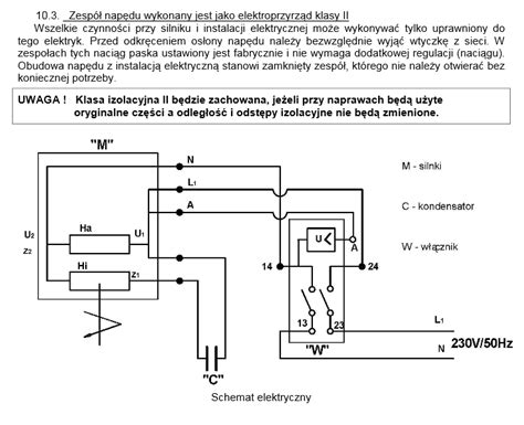 schemat połączeń elektrycznych włącznika do betoniarki