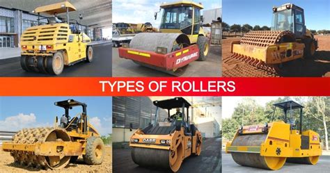 Infographic showing different types of road rollers and their applications