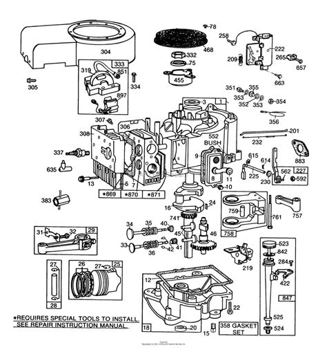 Cross-section diagram of a Briggs & Stratton OHV engine