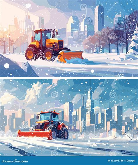 Infographics on the use of municipal tractors in winter