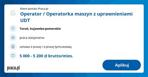Operator dźwigu z uprawnieniami UDT