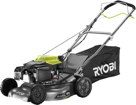 Thematic photo of Ryobi RLM53190S petrol lawnmower in action on a lawn