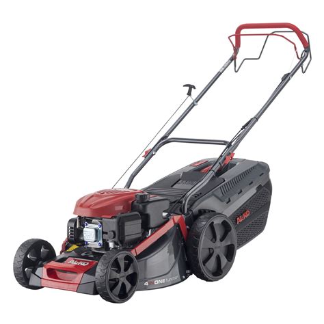The AL-KO Comfort 46.0 SP-B petrol lawnmower, showing its design and main features.
