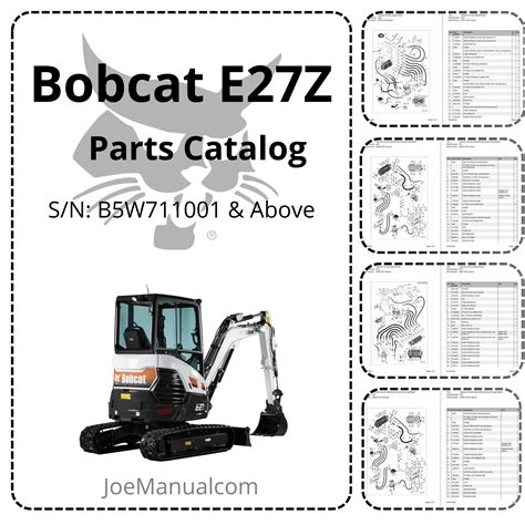 Thematic photo of a Bobcat excavator and a parts catalog