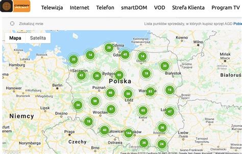 Mapa z lokalizacjami autoryzowanych punktów sprzedaży Massey Ferguson