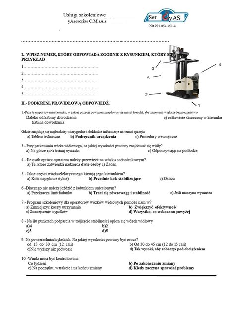 Ilustracja ergonomicznego stanowiska operatora wózka widłowego elektrycznego z widocznym panelem sterowania