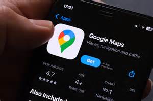 Screenshot z Google Maps z ikonką Mario