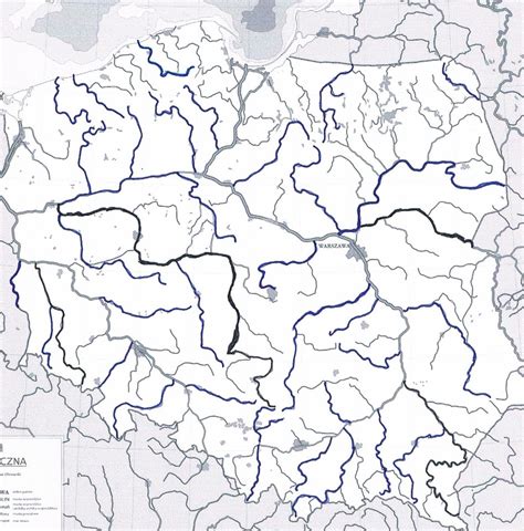 Mapa poglądowa rzeki z zaznaczonymi potencjalnymi przeszkodami i wirami