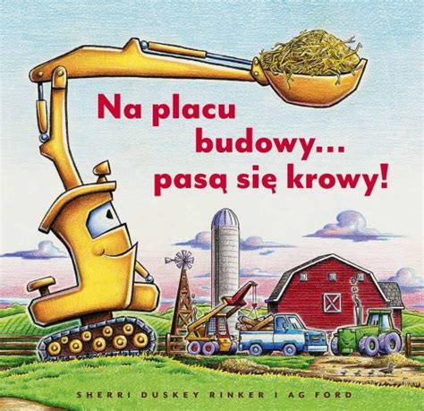 Ilustracja przedstawiająca potężną koparko-ładowarkę pracującą na placu budowy